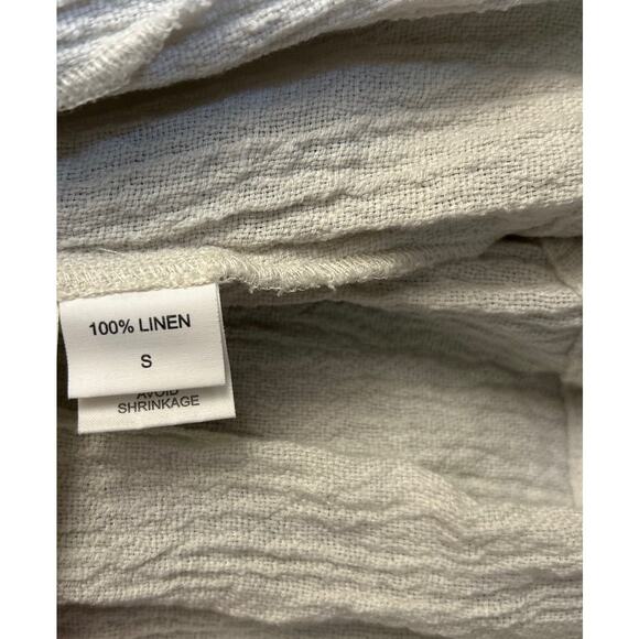 Eileen Fisher Womens Open Front Natural Linen Jacket Size S Lagenlook Boxy - Picture 4 of 4